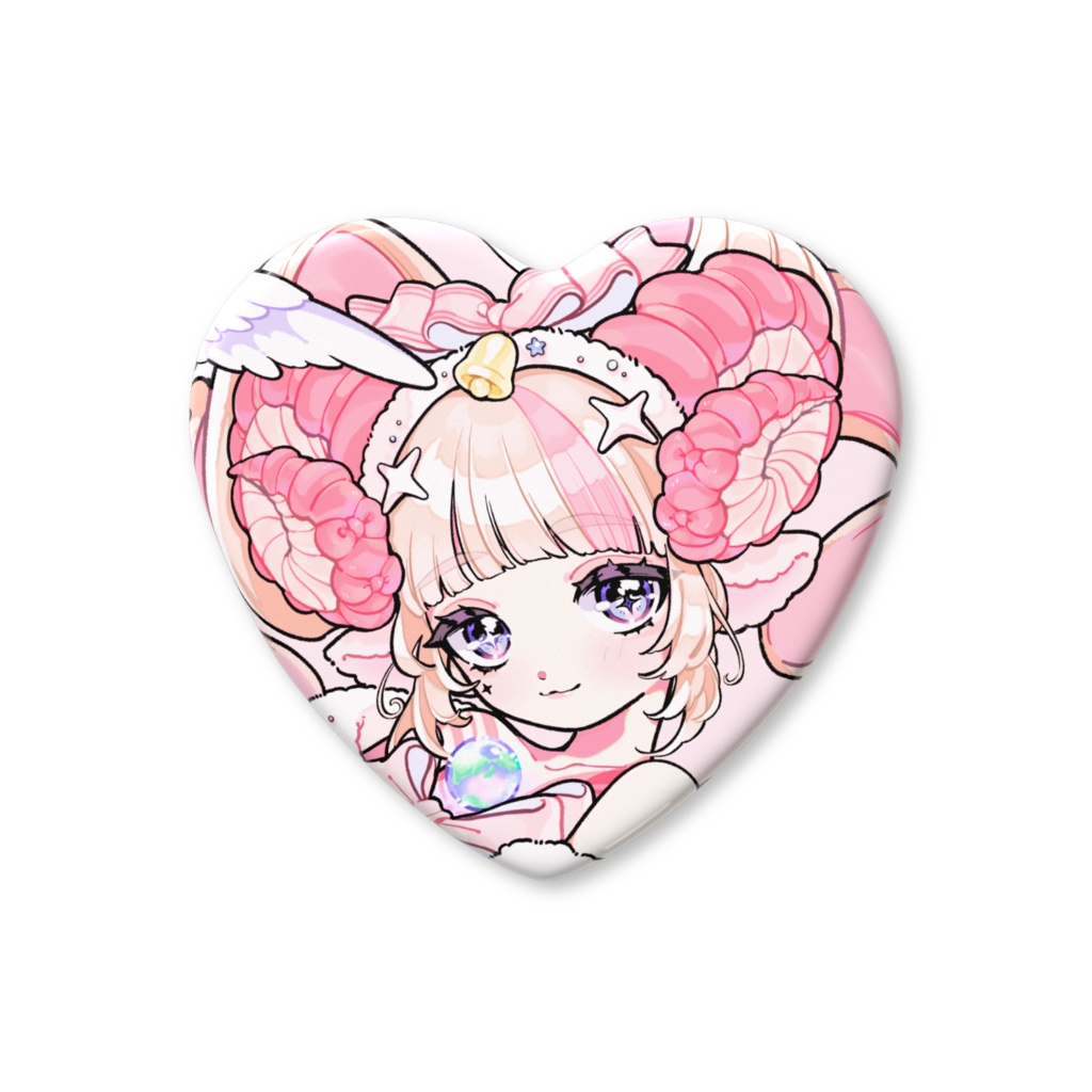 【1周年記念グッズ】魔法少女セカイ❤︎ハート型缶バッジ