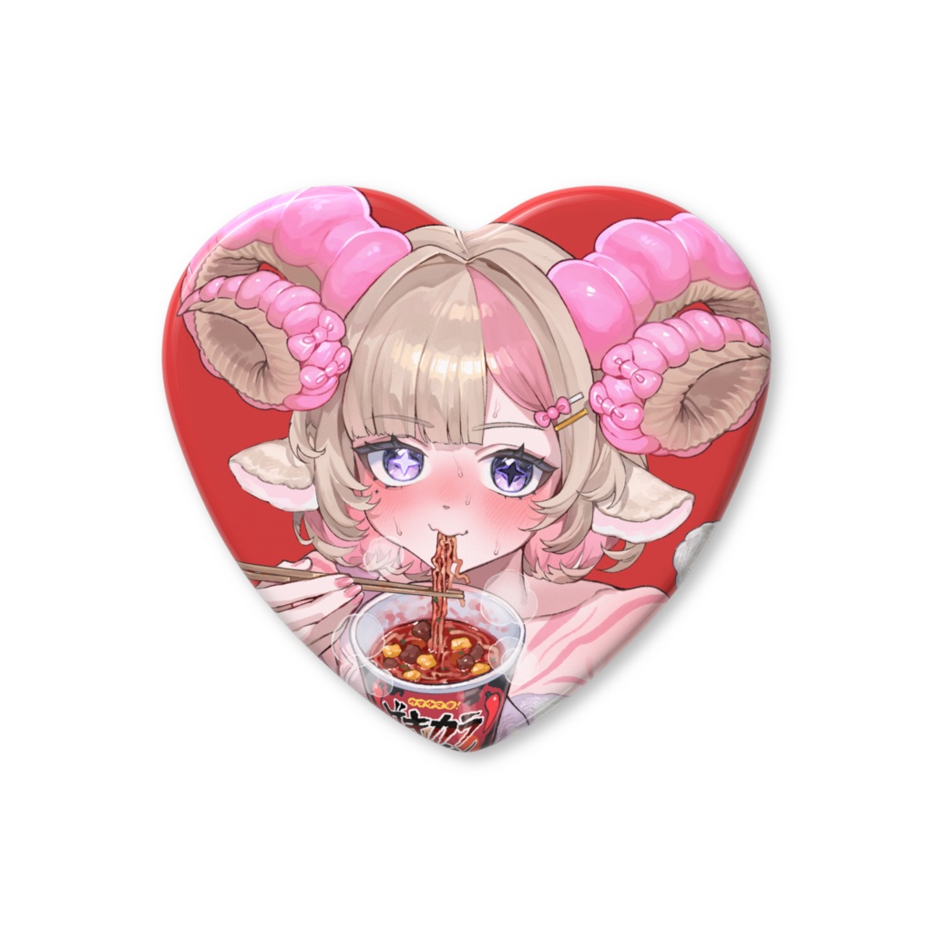【1.5周年記念グッズ】激辛ハート缶バッジ57 × 52.5mm