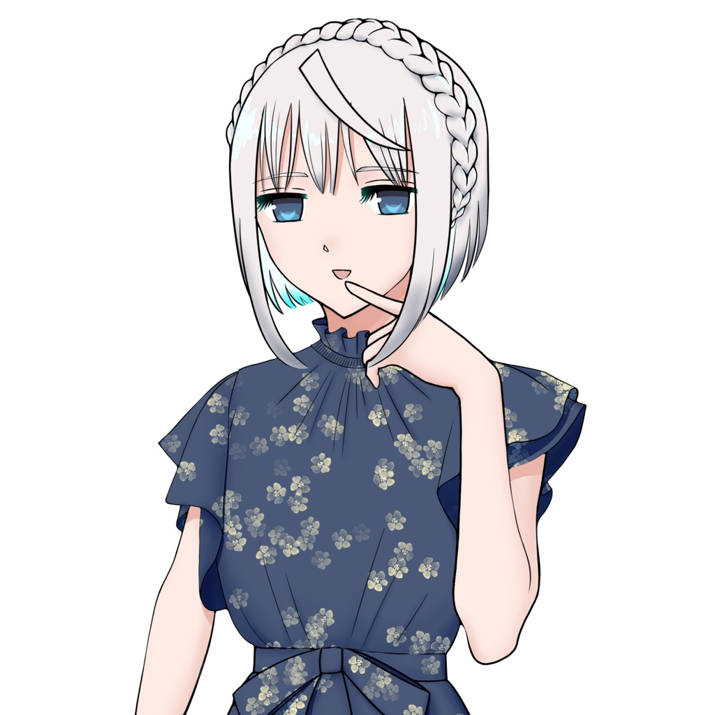 銀髪碧眼少女立ち絵【差分・ GIF・無料版あり】