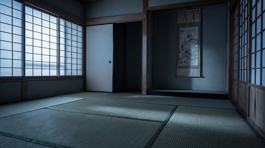 【背景素材】和室・旅館（昼・夕・夜差分セット）/ 4K / ホラー・雑談配信・ゲーム用