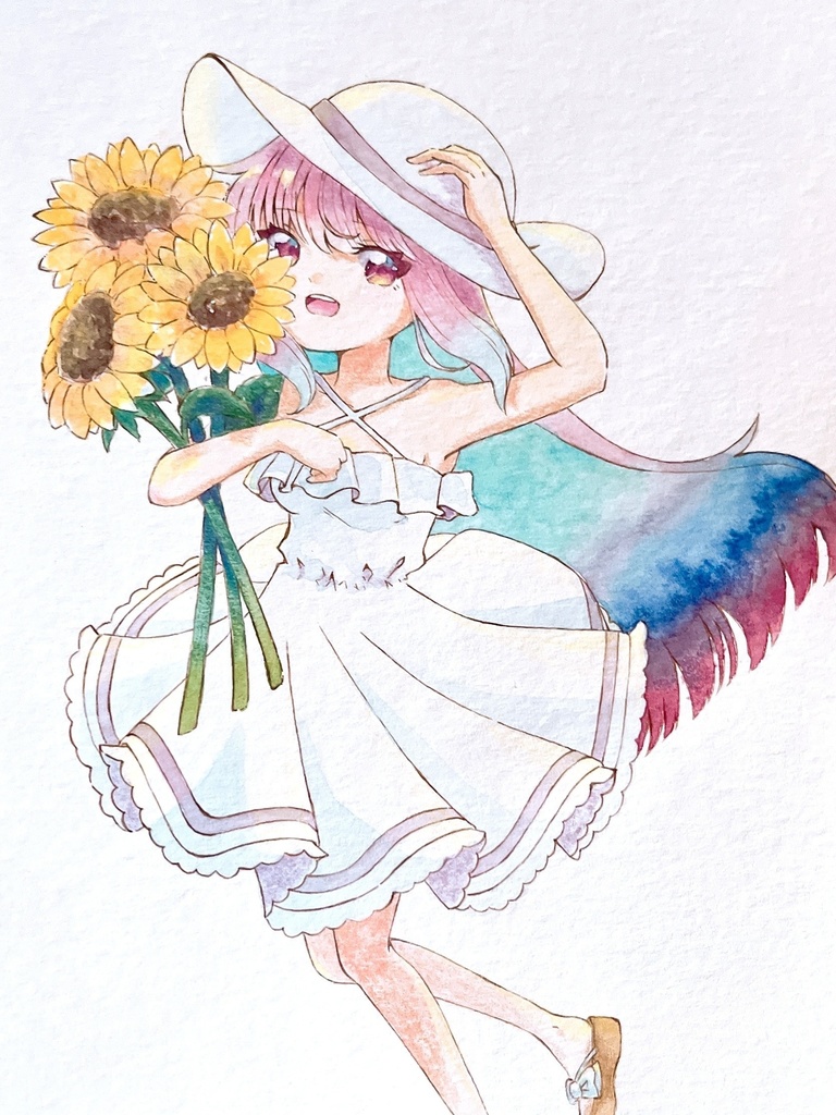 オリジナルキャラクターイラスト下書き付き