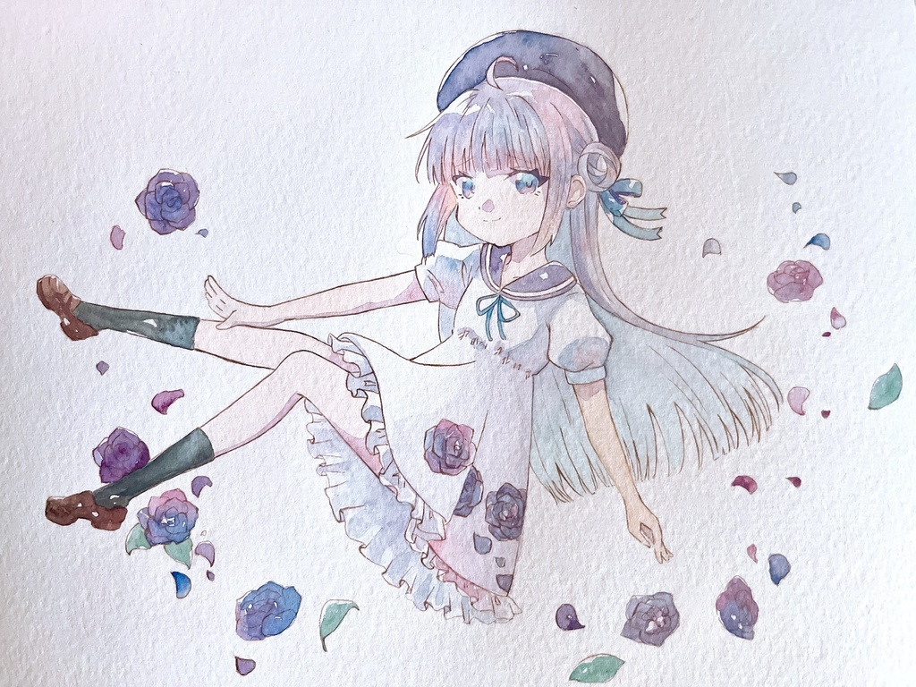 オリジナルキャラクターイラスト下書き付き
