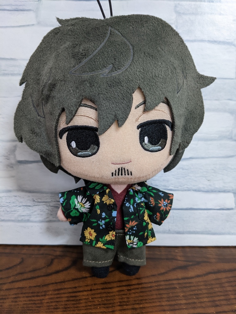 開襟柄シャツ①ブラック