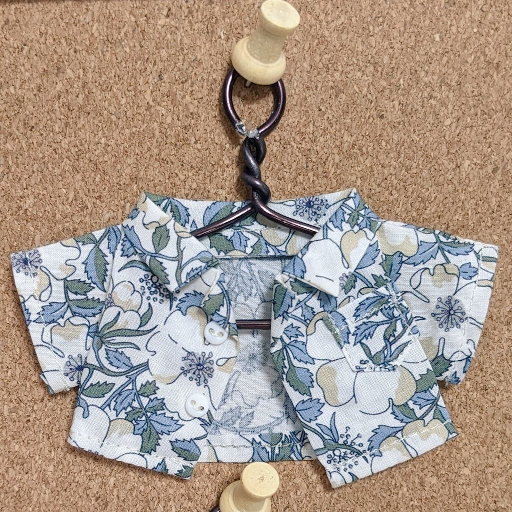 開襟柄シャツ②グレー