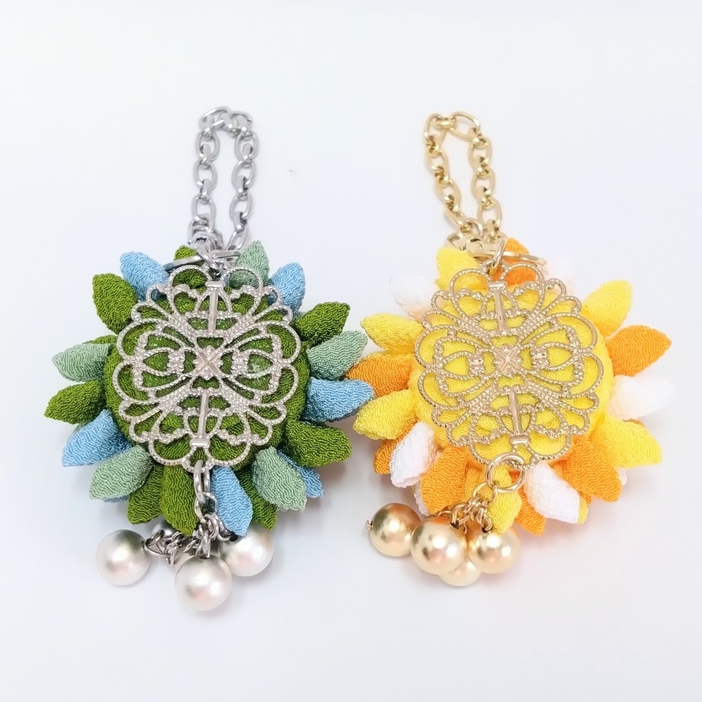 つまみ細工バッグチャーム(刀剣乱舞イメージ)