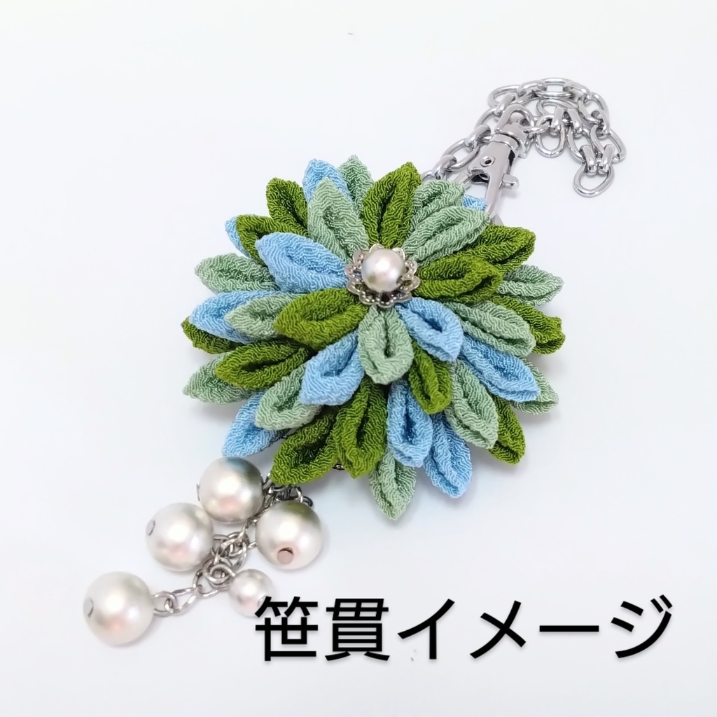 つまみ細工バッグチャーム(刀剣乱舞イメージ)