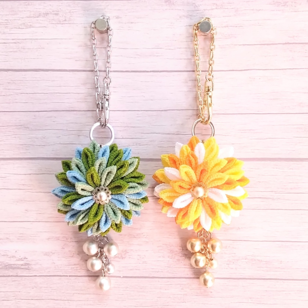 つまみ細工バッグチャーム(刀剣乱舞イメージ)