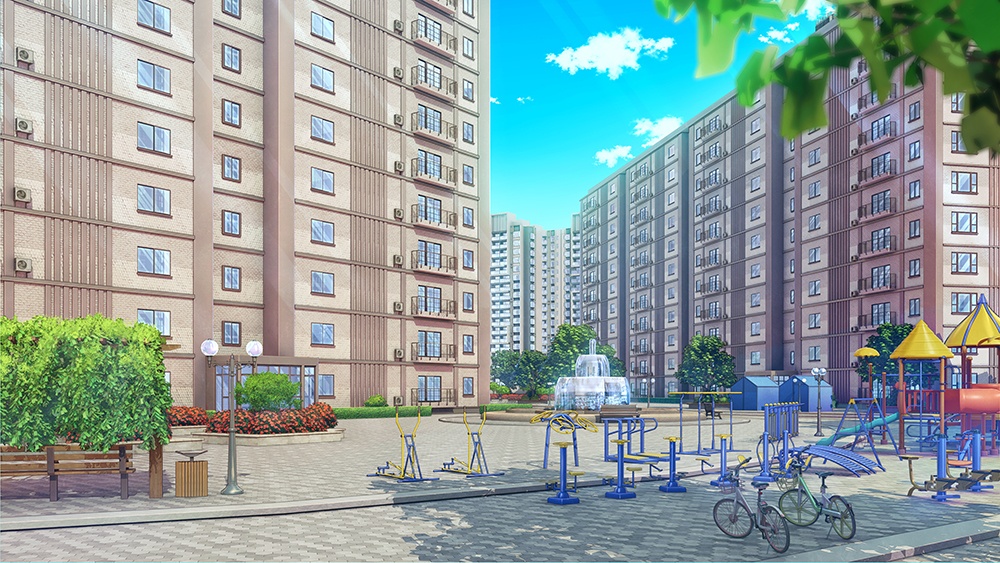 背景素材：住宅地