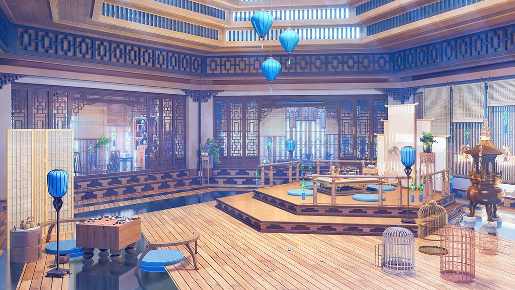 背景素材：中華風レセプションホール