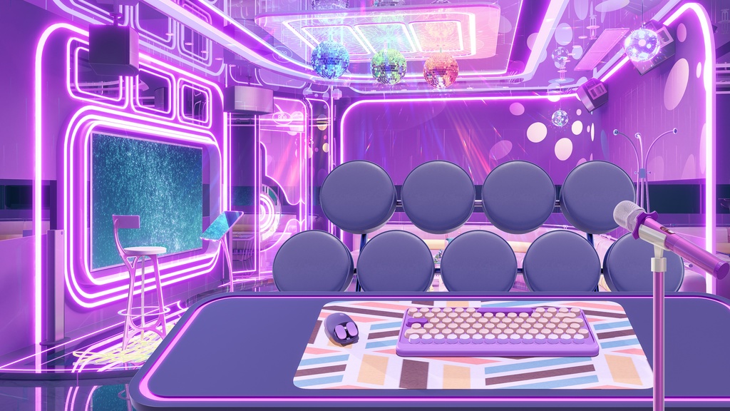 背景素材:カラオケルーム【Vtuber向け】