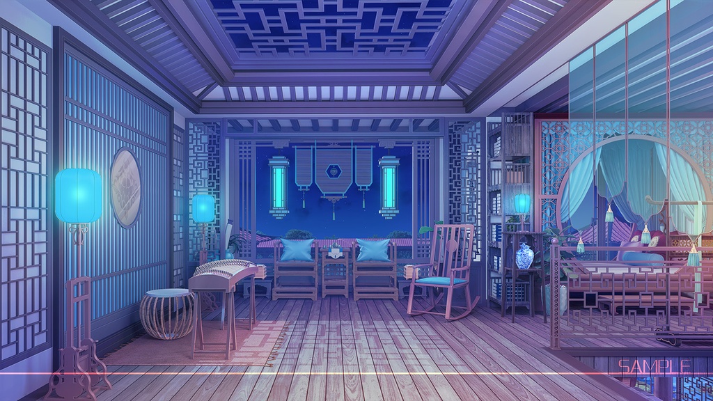 背景素材:中華風の部屋【Vtuber向け】(更新があります