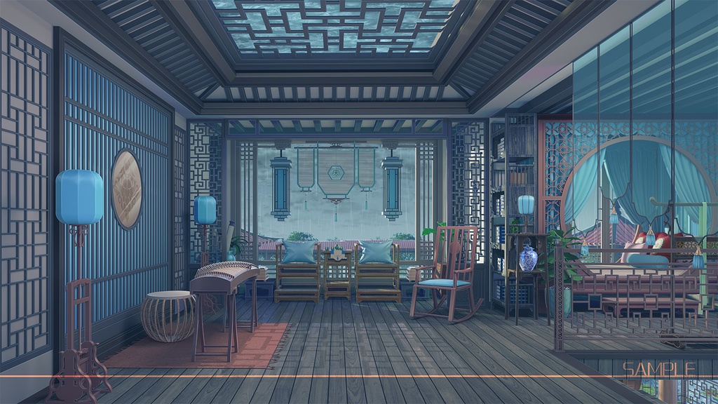 背景素材:中華風の部屋【Vtuber向け】(更新があります