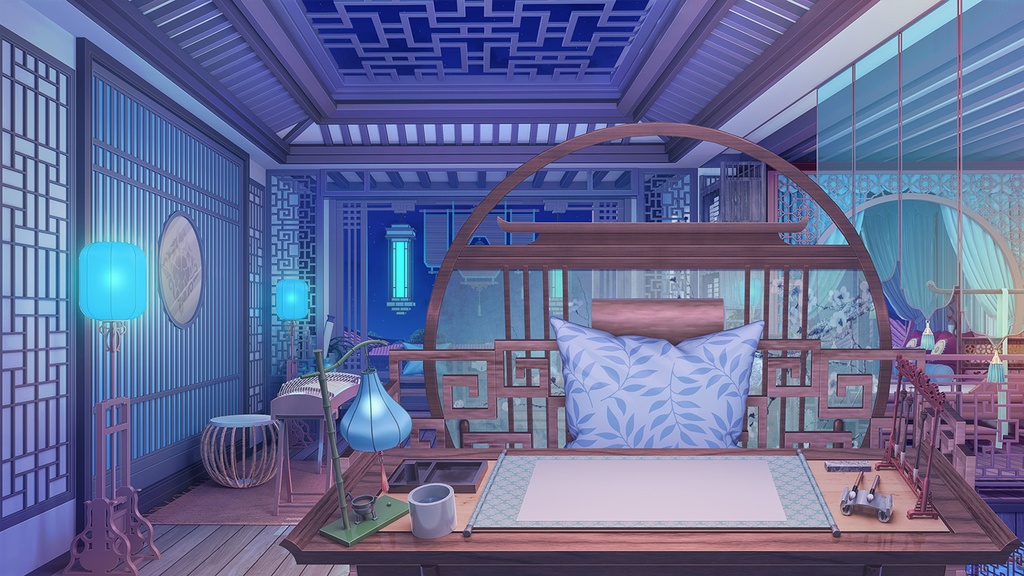 背景素材:中華風の部屋【Vtuber向け】(更新があります