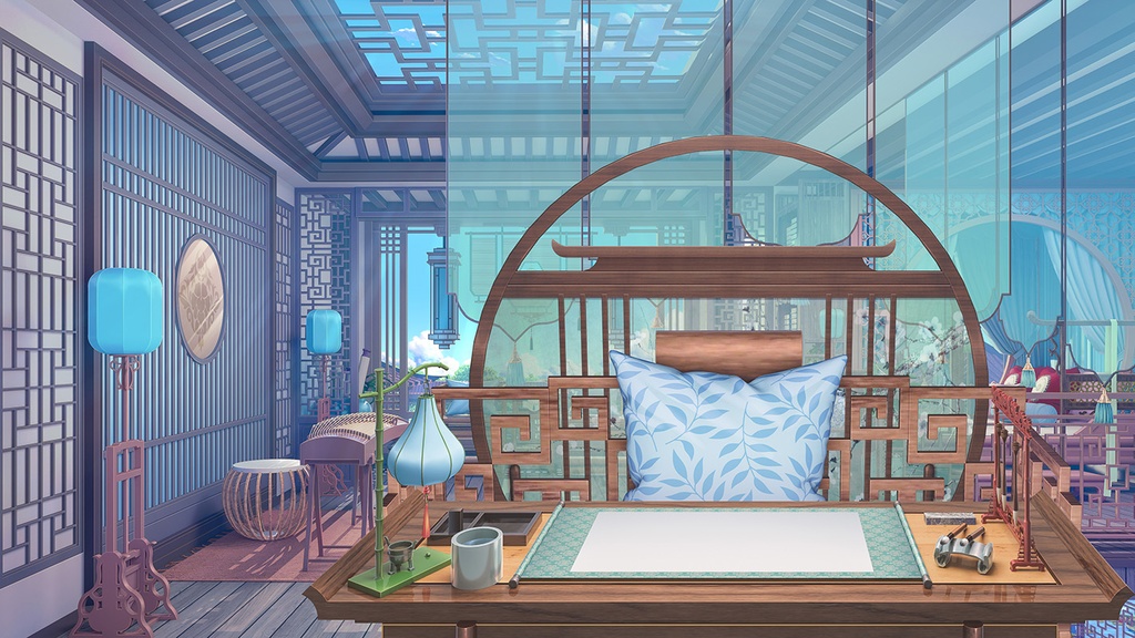 背景素材:中華風の部屋【Vtuber向け】(更新があります