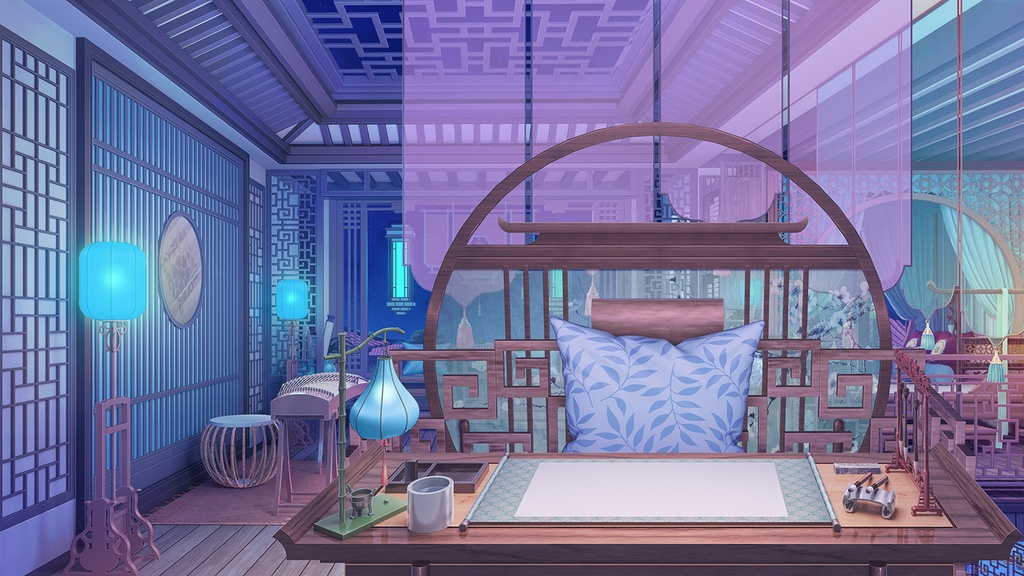 背景素材:中華風の部屋【Vtuber向け】(更新があります