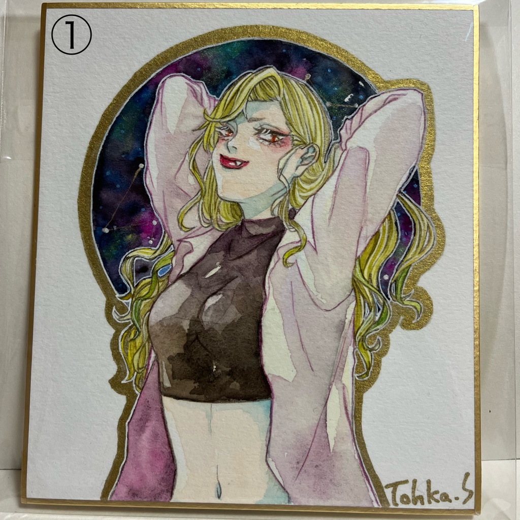 12の擬人化展出展 ミニ色紙