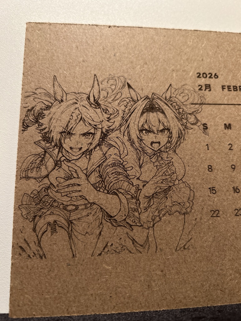 ウマ娘2026卓上木製カレンダー