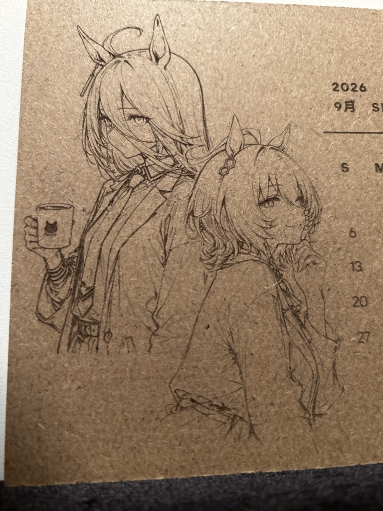 ウマ娘2026卓上木製カレンダー