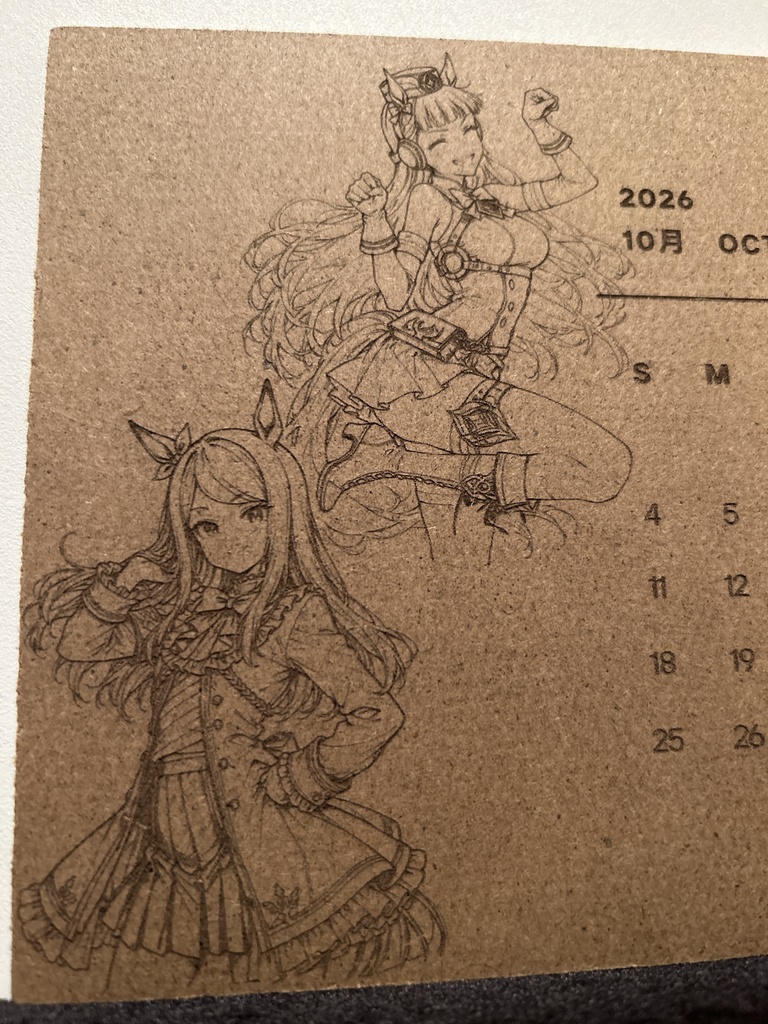 ウマ娘2026卓上木製カレンダー
