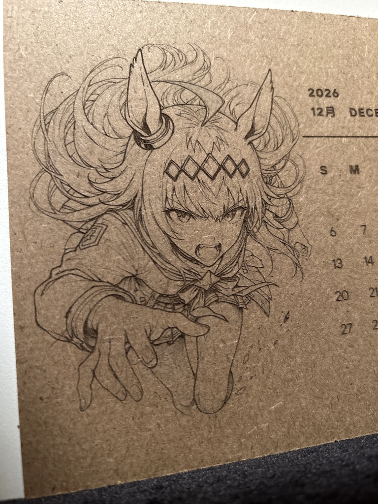 ウマ娘2026卓上木製カレンダー