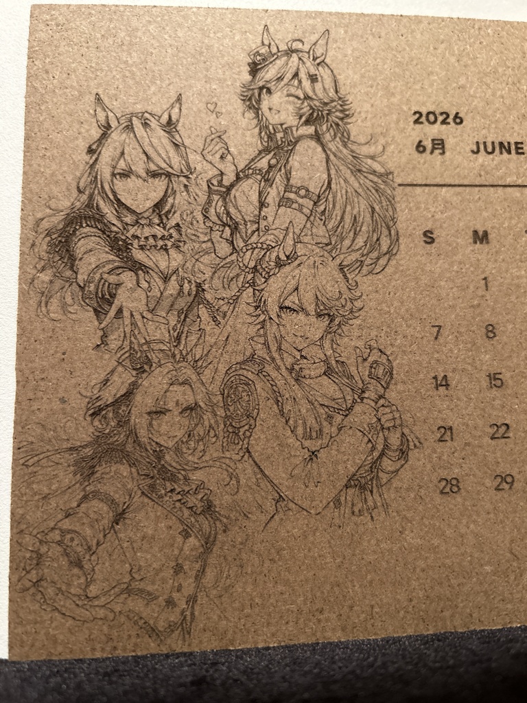 ウマ娘2026卓上木製カレンダー