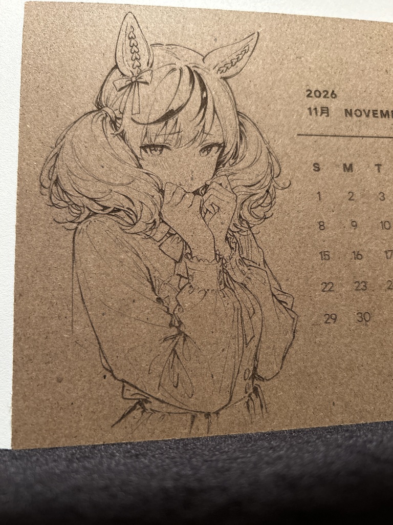 ウマ娘2026卓上木製カレンダー
