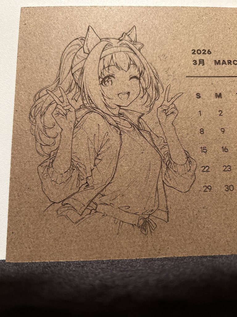 ウマ娘2026卓上木製カレンダー