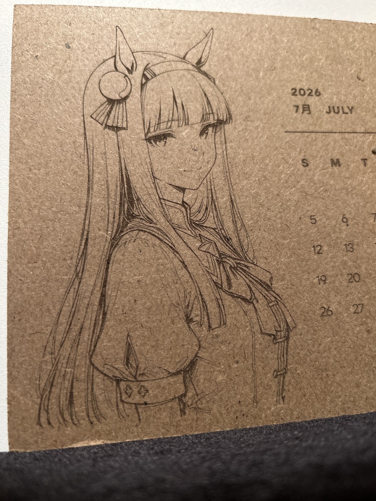 ウマ娘2026卓上木製カレンダー