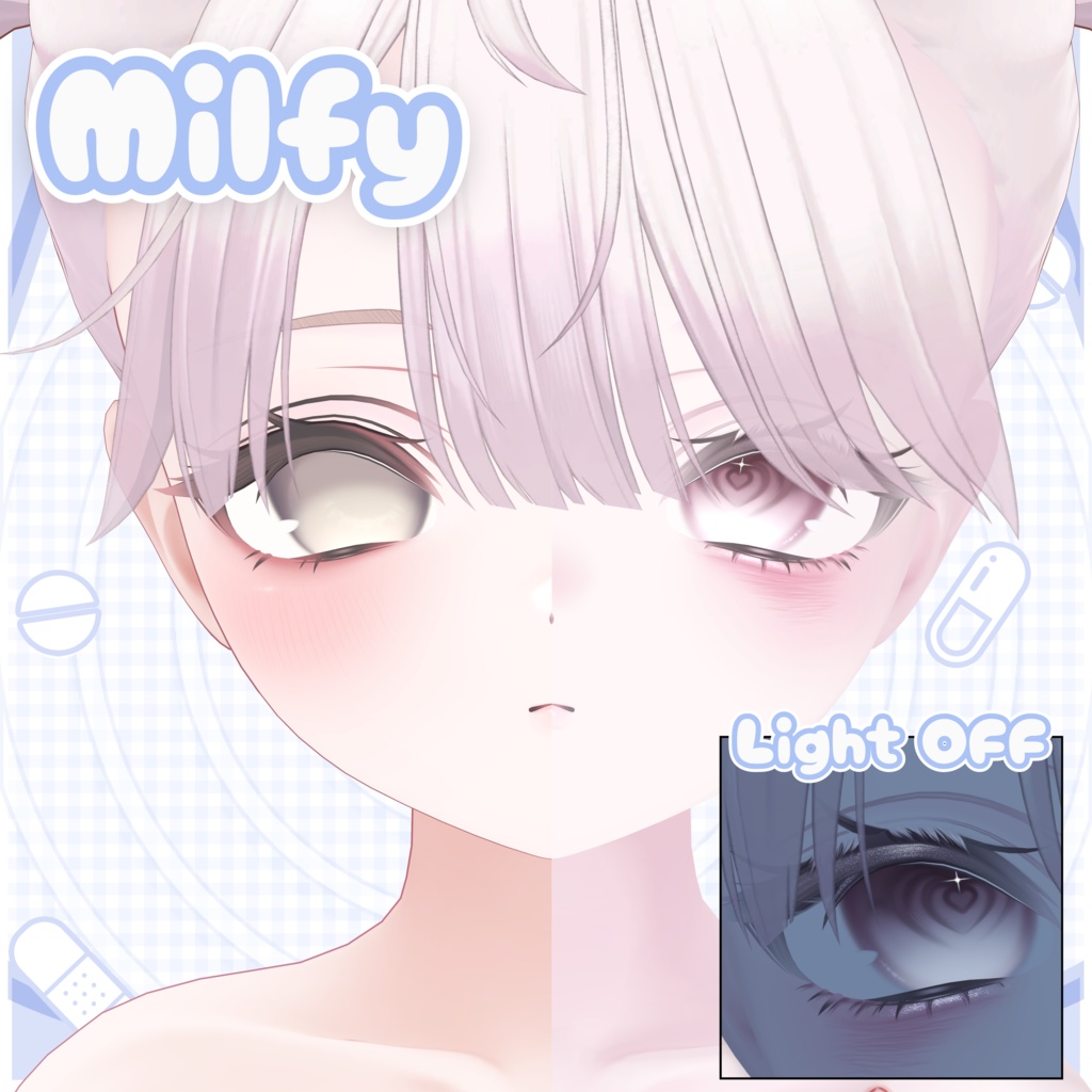 ♡Toxic cat♡Makeup+Eye tex+Bandage【7アバター対応】