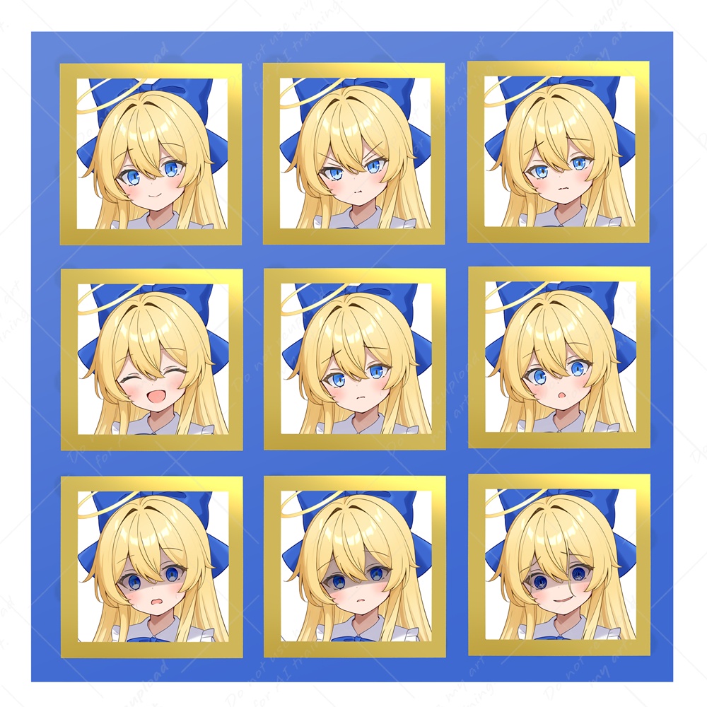 【TRPG立ち絵素材2】天使の少女|表情10種+髪色6種|全身|透過PNG|PSD