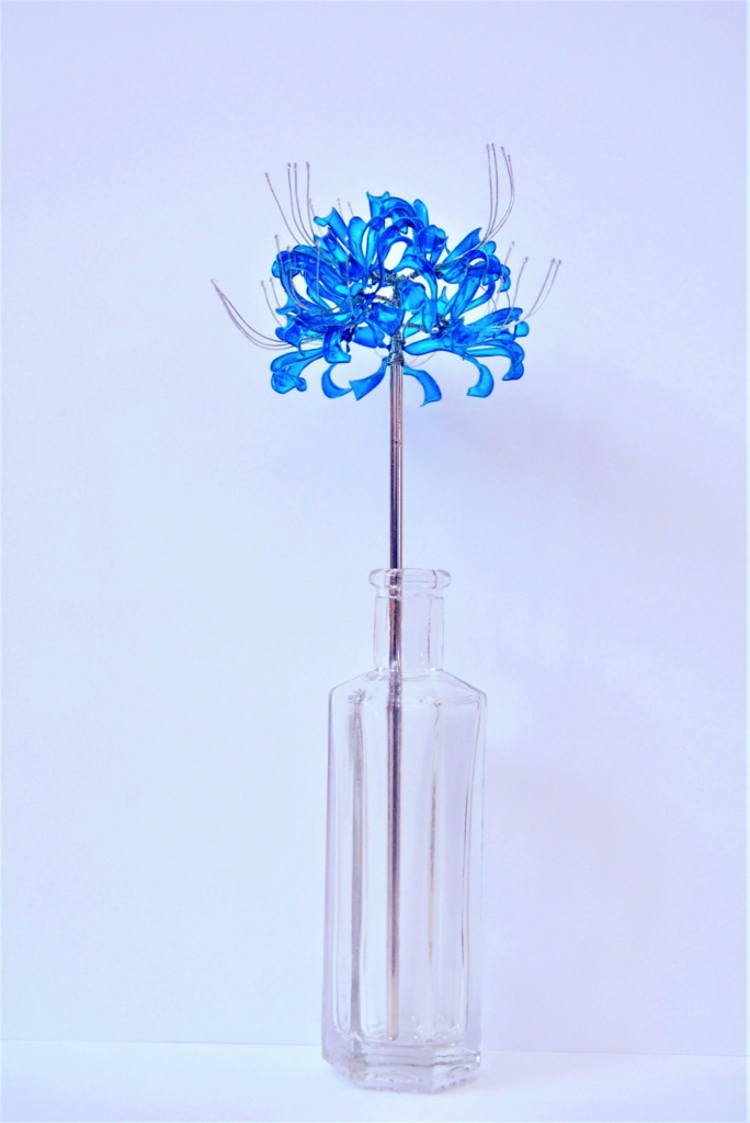 青い彼岸花のかんざし、ヘアクリップ