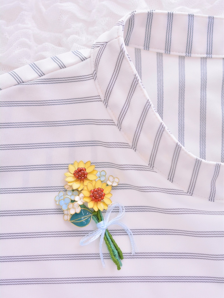 夏の贈り物 ひまわりの花束ブローチ