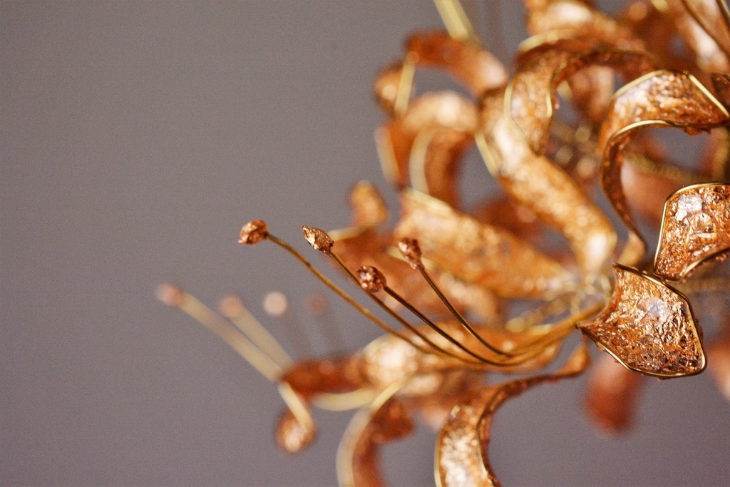 金の彼岸花の簪*ヘアクリップ*受注生産