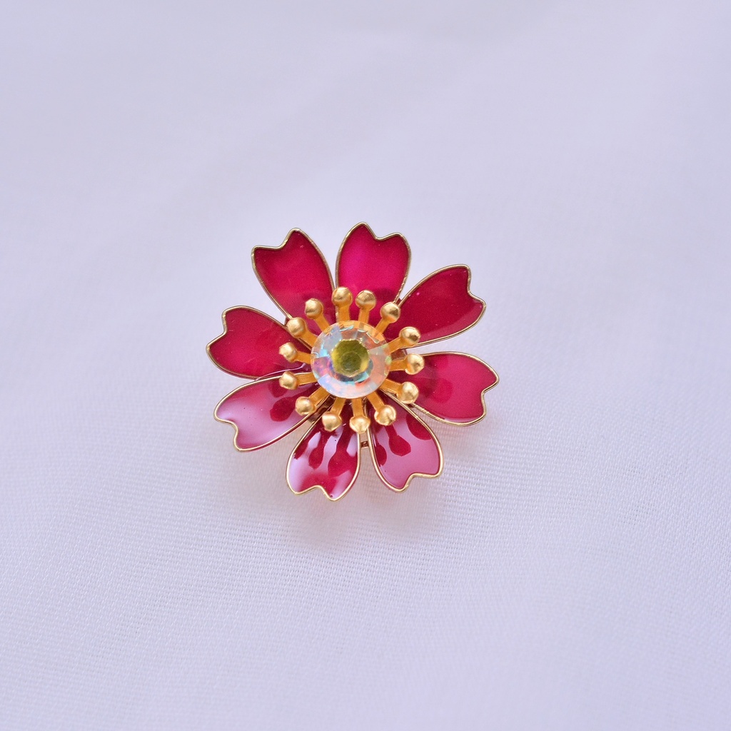 きらきらコスモスのピンバッジ Fukufurawaaa 小さなお花屋さん Booth