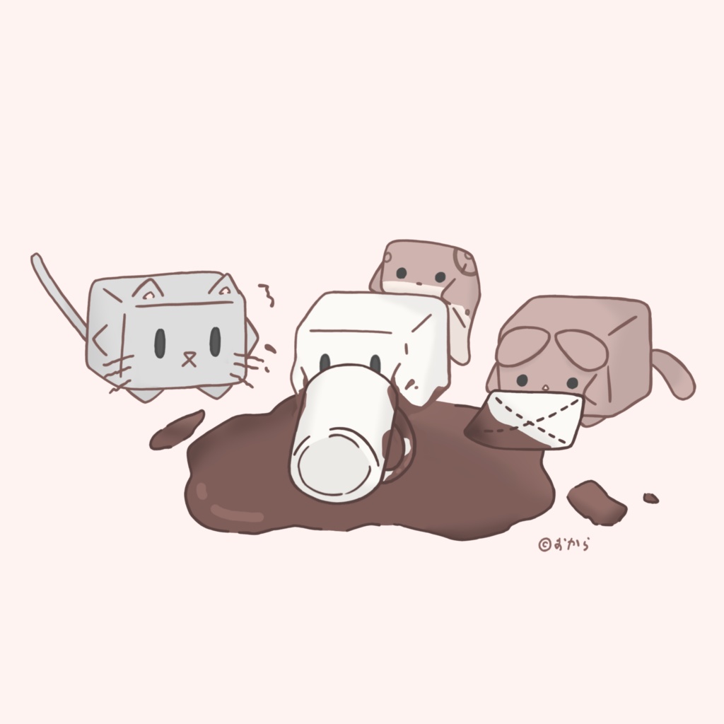 ココアでひとやすみ【ピンク・ななめ模様】タンブラー