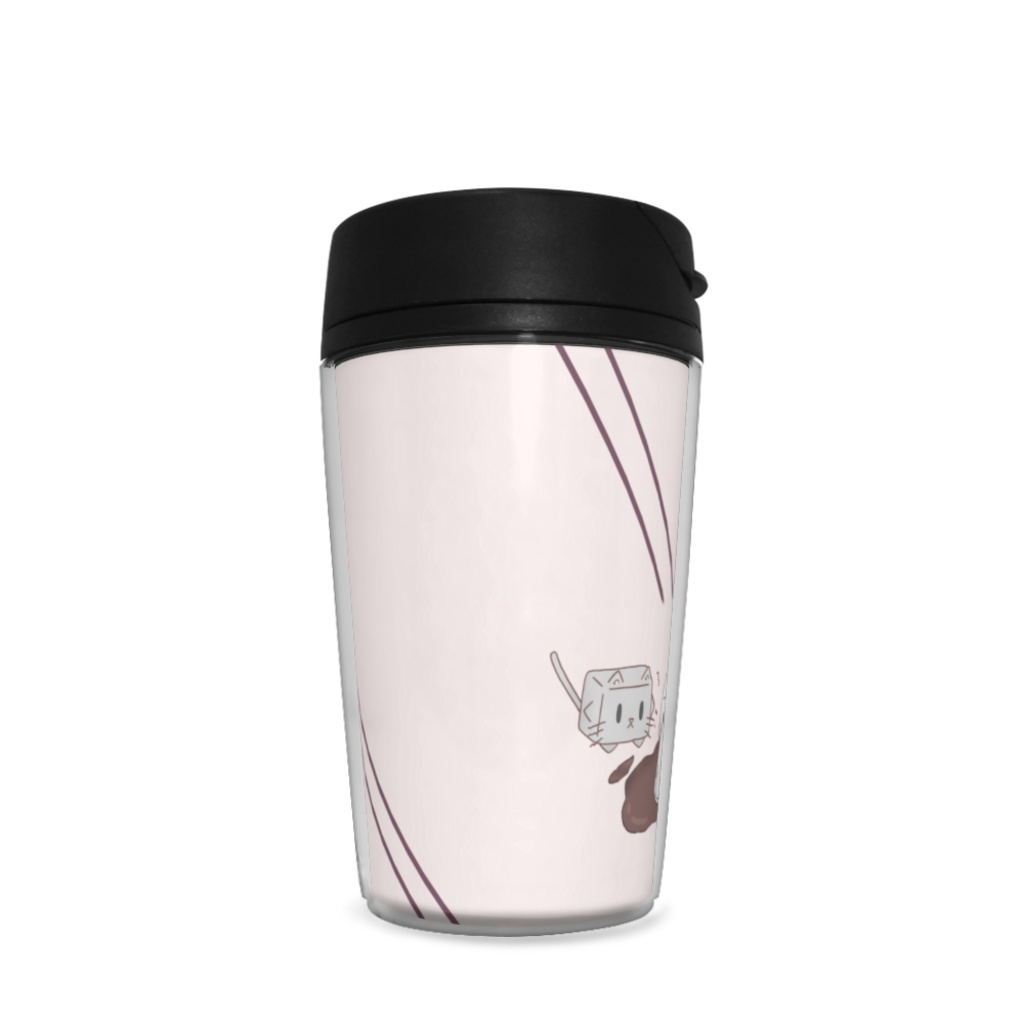 ココアでひとやすみ【ピンク・ななめ模様】タンブラー