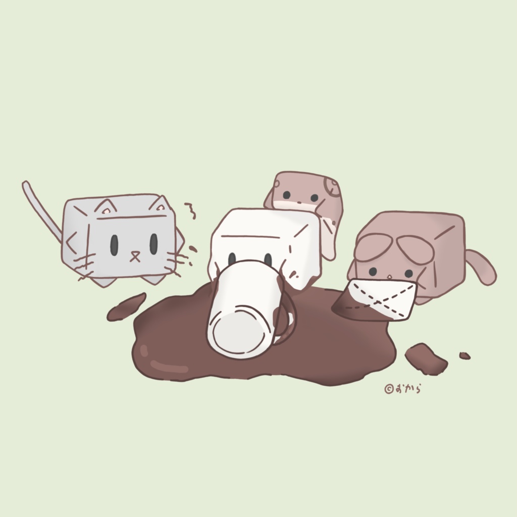 ココアでひとやすみ【グリーン・ななめ模様】タンブラー