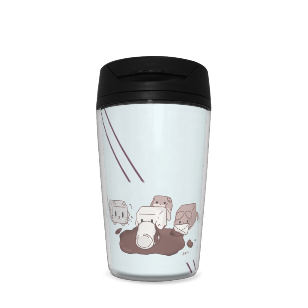 ココアでひとやすみ【ブルー・ななめ模様】タンブラー