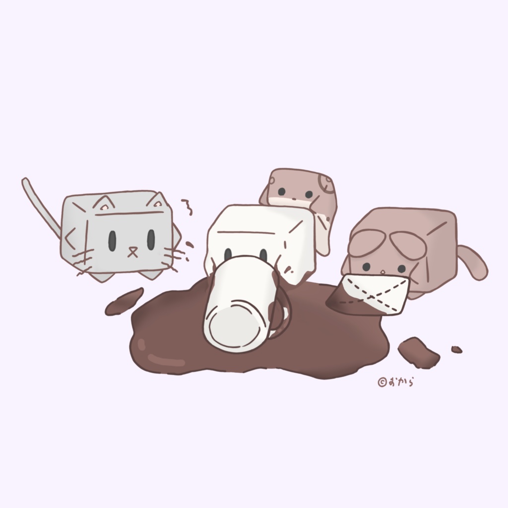 ココアでひとやすみ【パープル・ななめ模様】タンブラー