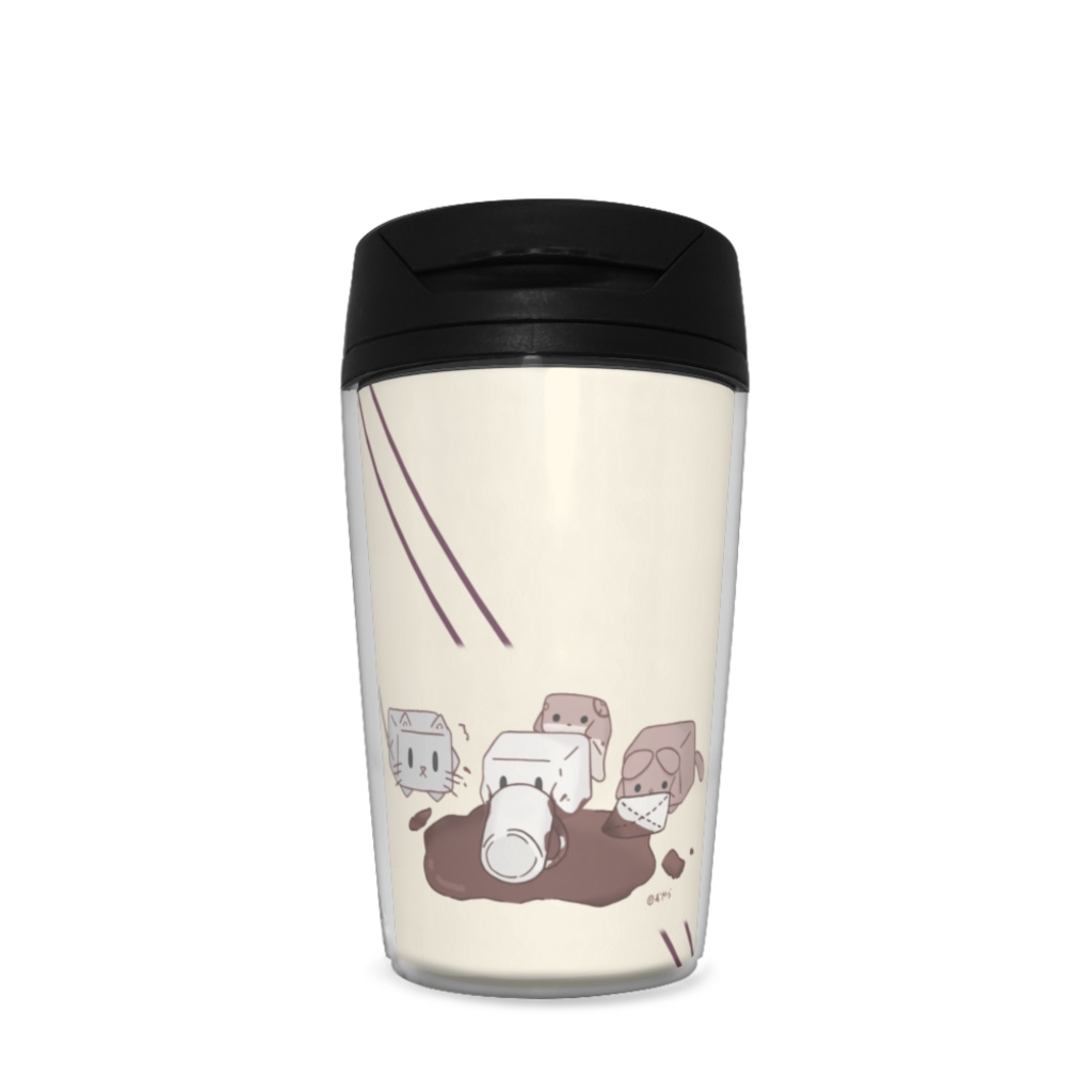 ココアでひとやすみ【イエロー・ななめ模様】タンブラー