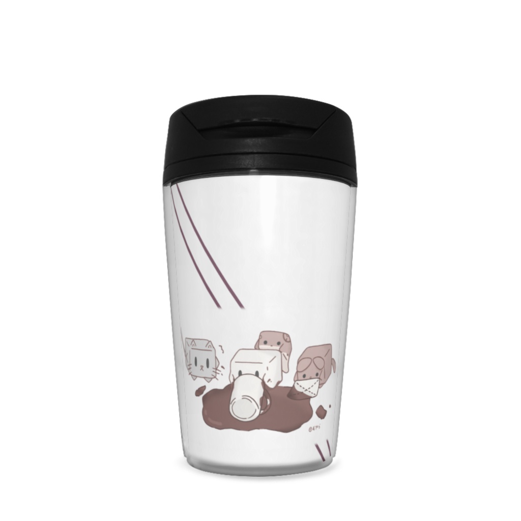 ココアでひとやすみ【ホワイト・ななめ模様】タンブラー