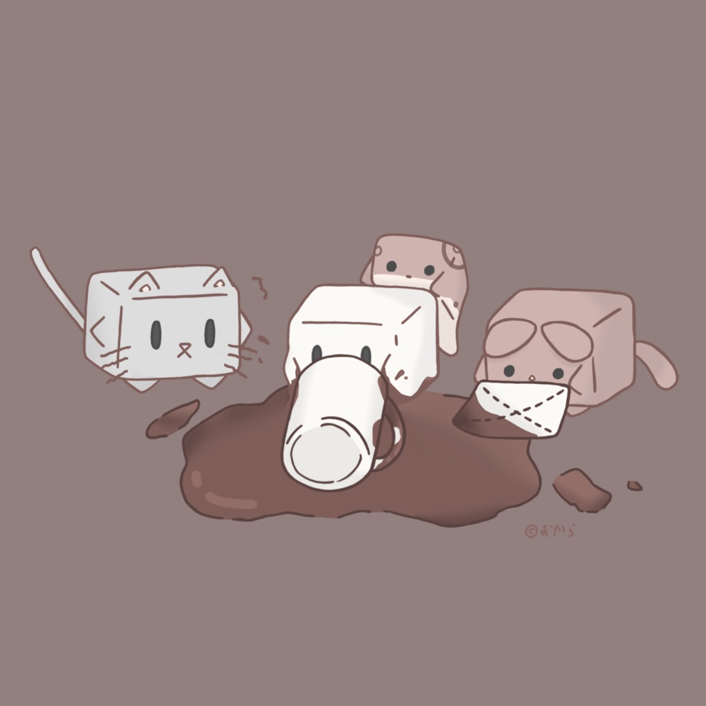 ココアでひとやすみ【ブラウン・ばってん模様】タンブラー