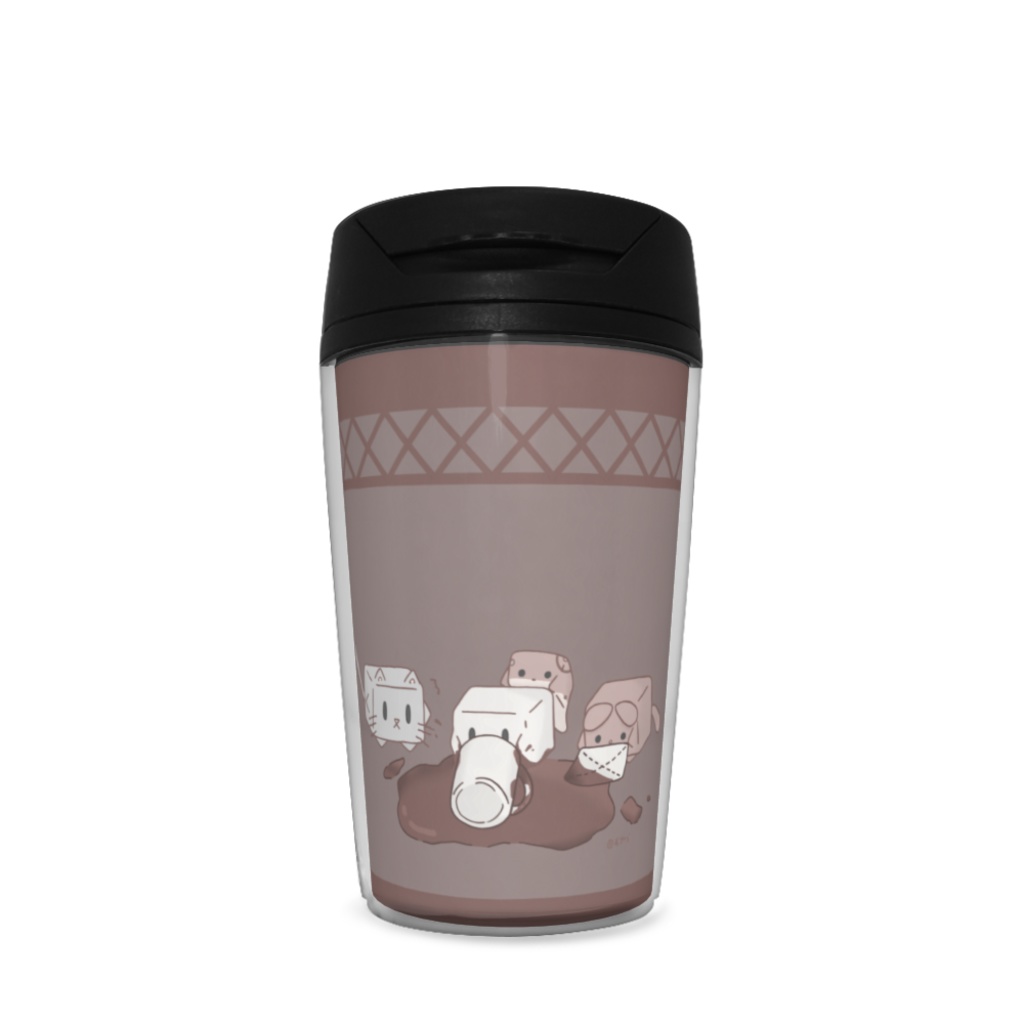 ココアでひとやすみ【ブラウン・ばってん模様】タンブラー