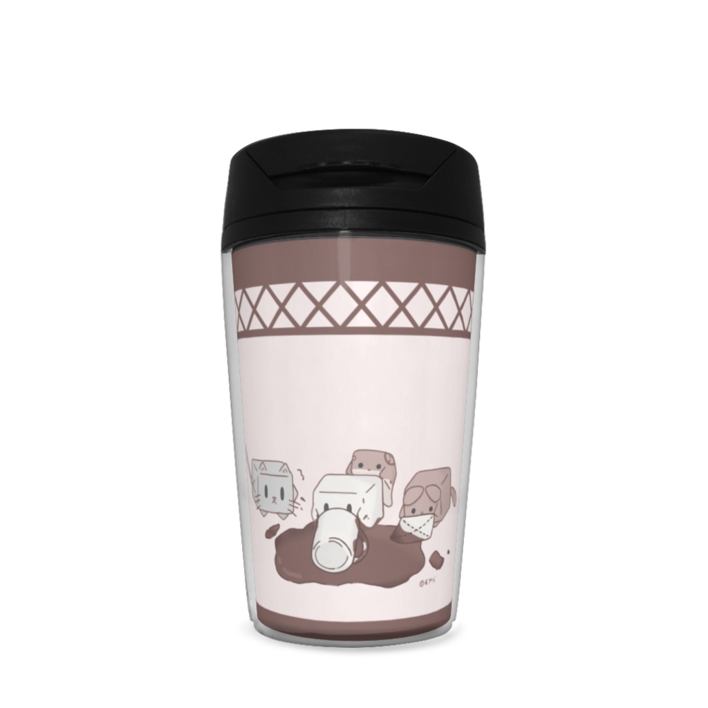 ココアでひとやすみ【ピンク・ばってん模様】タンブラー