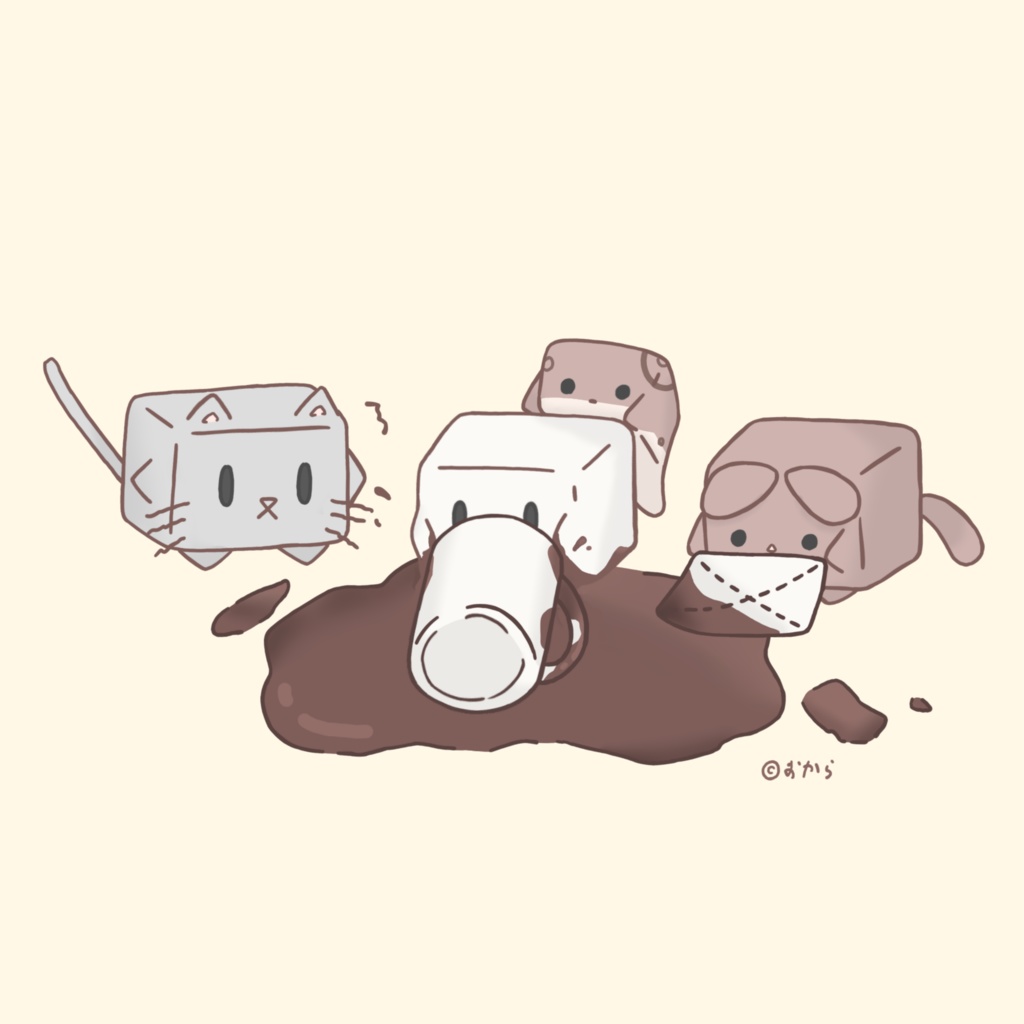 ココアでひとやすみ【イエロー・ばってん模様】タンブラー