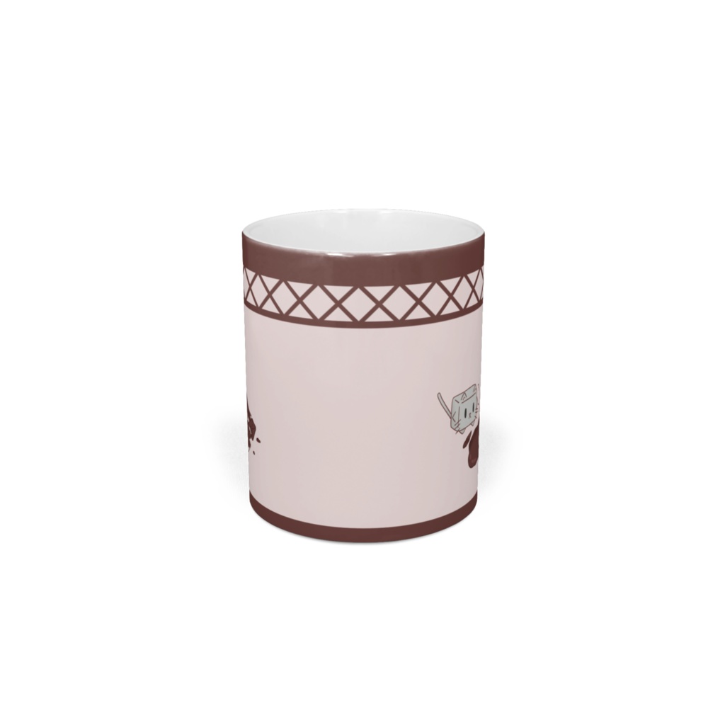 ココアでひとやすみ【ピンク・ばってん模様】マグカップ