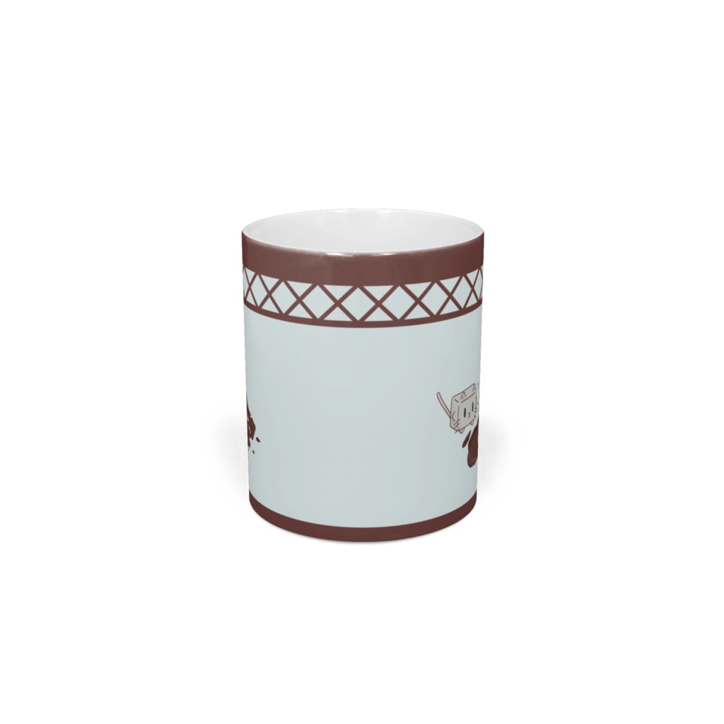 ココアでひとやすみ【ブルー・ばってん模様】マグカップ