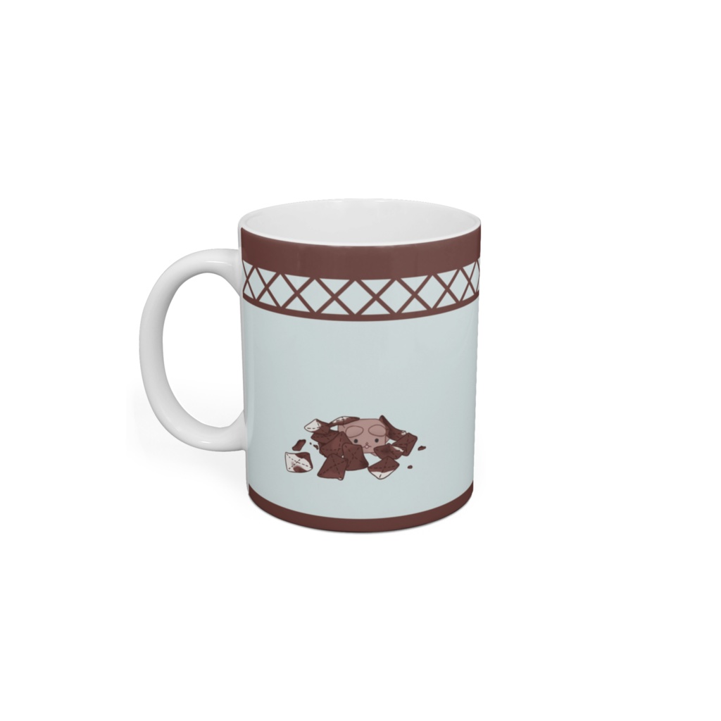 ココアでひとやすみ【ブルー・ばってん模様】マグカップ