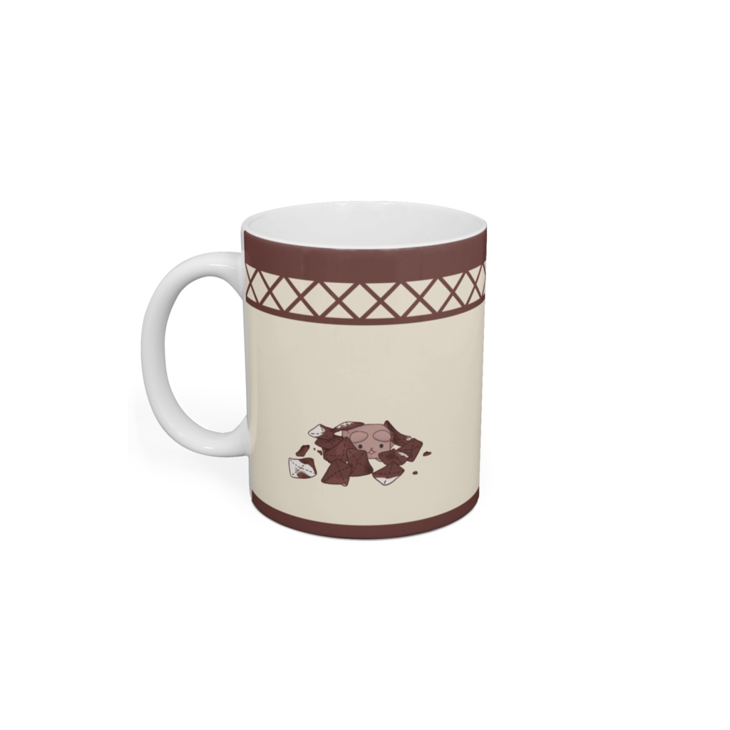 ココアでひとやすみ【イエロー・ばってん模様】マグカップ