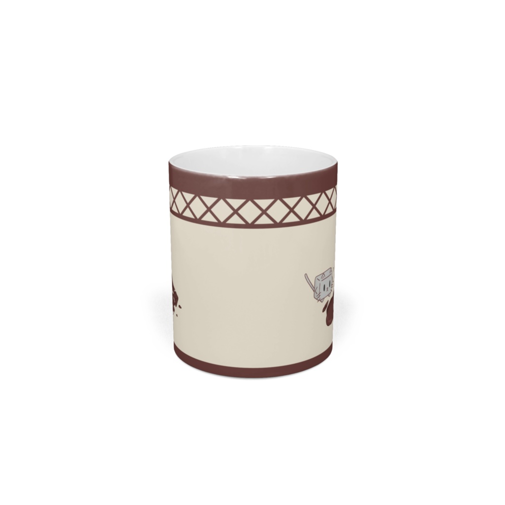 ココアでひとやすみ【イエロー・ばってん模様】マグカップ